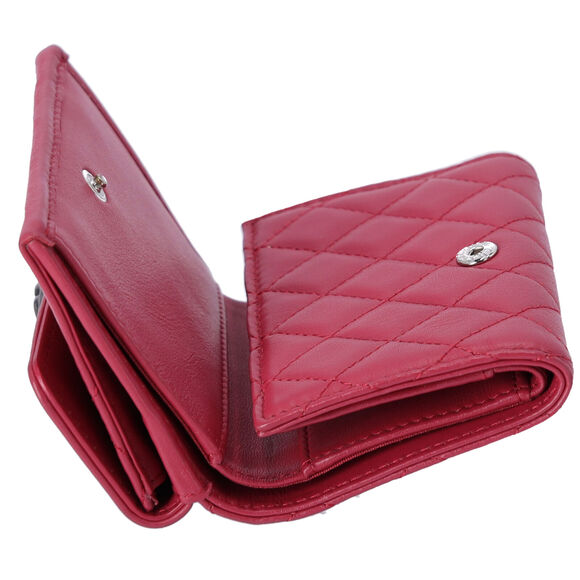CHANEL Le Boy Trifold Wallet Pink Lambskin - Picture 6 of 7